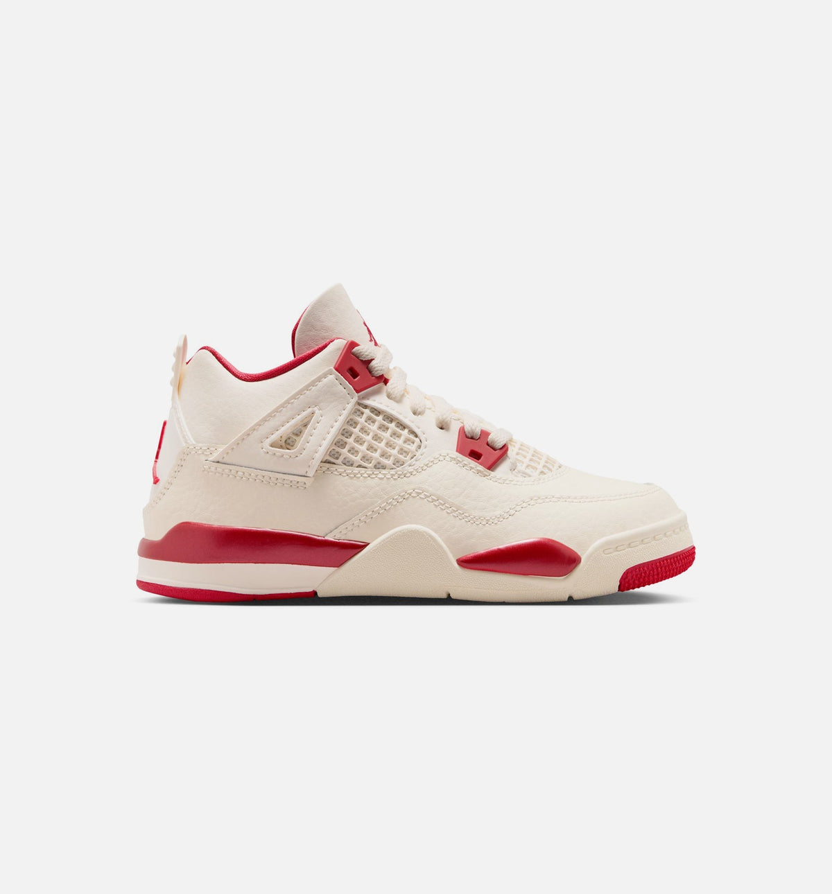 Air Jordan 4 Retro Valentine's Day Preschool Lifestyle Shoes - Pale Ivory/Sierra Red/Tough Red