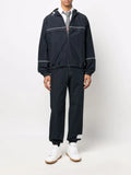 Thom Browne contrast-stitch hooded track jacket