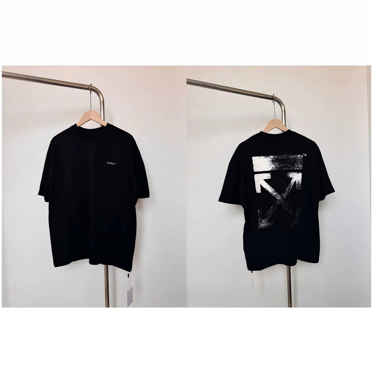 Off White Arrow Print Crew Neck Short Sleeve T Shirt Unisex