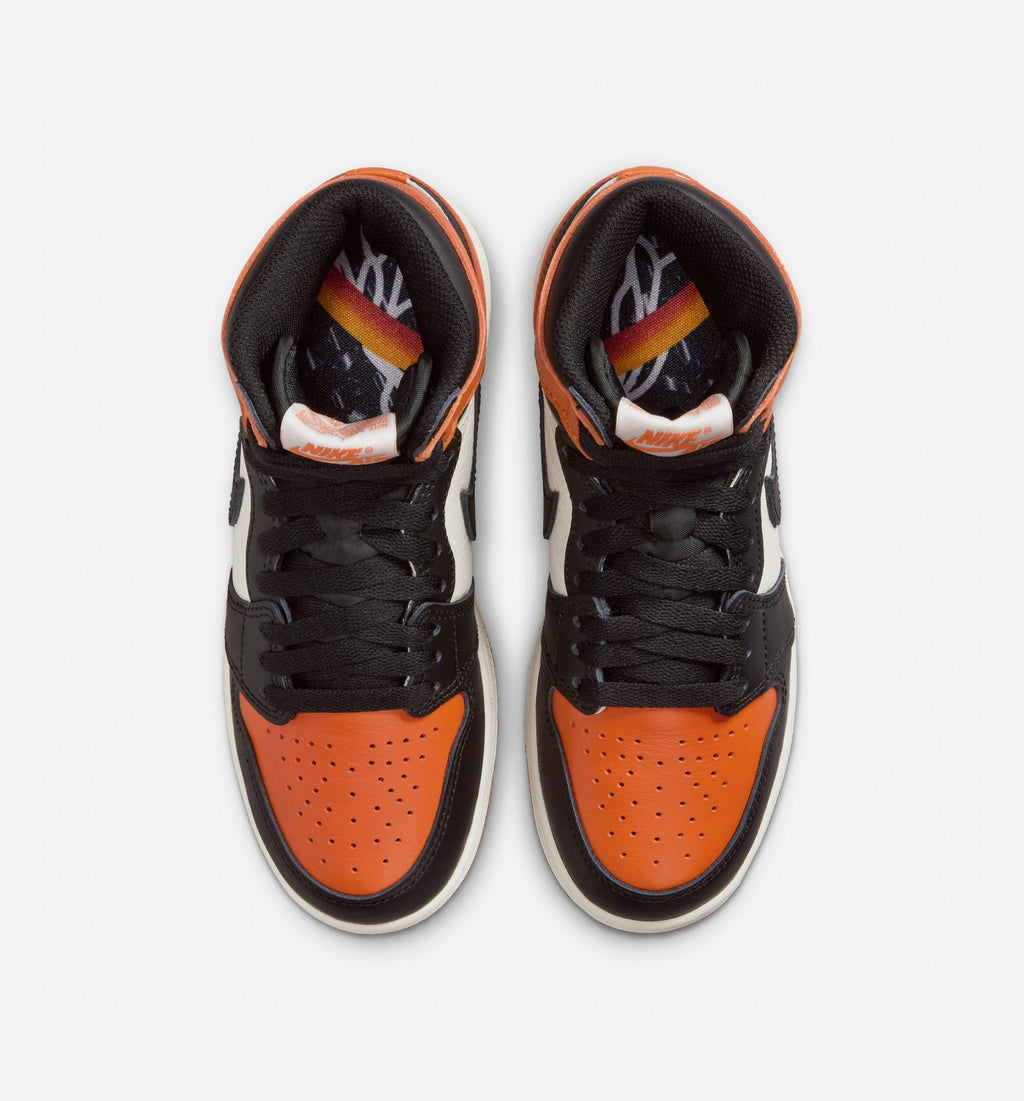 Air Jordan 1 Retro High OG Shattered Backboard Grade School – Black/Black/Sail/Starfish