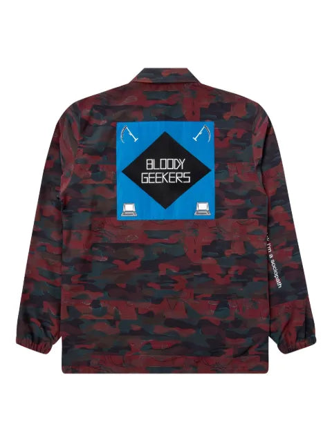 Undercover Bloody Geekers camouflage-print graphic-detail coach jacket