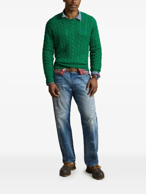 Polo Ralph Lauren Pony -embroidered cable-knit sweater