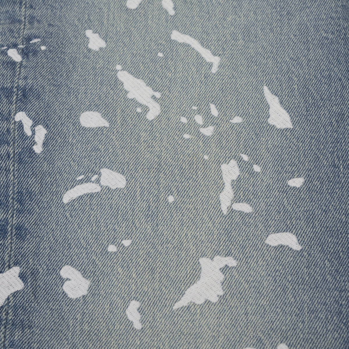 Mid Indigo Manganese Paint EMB Straight Jeans