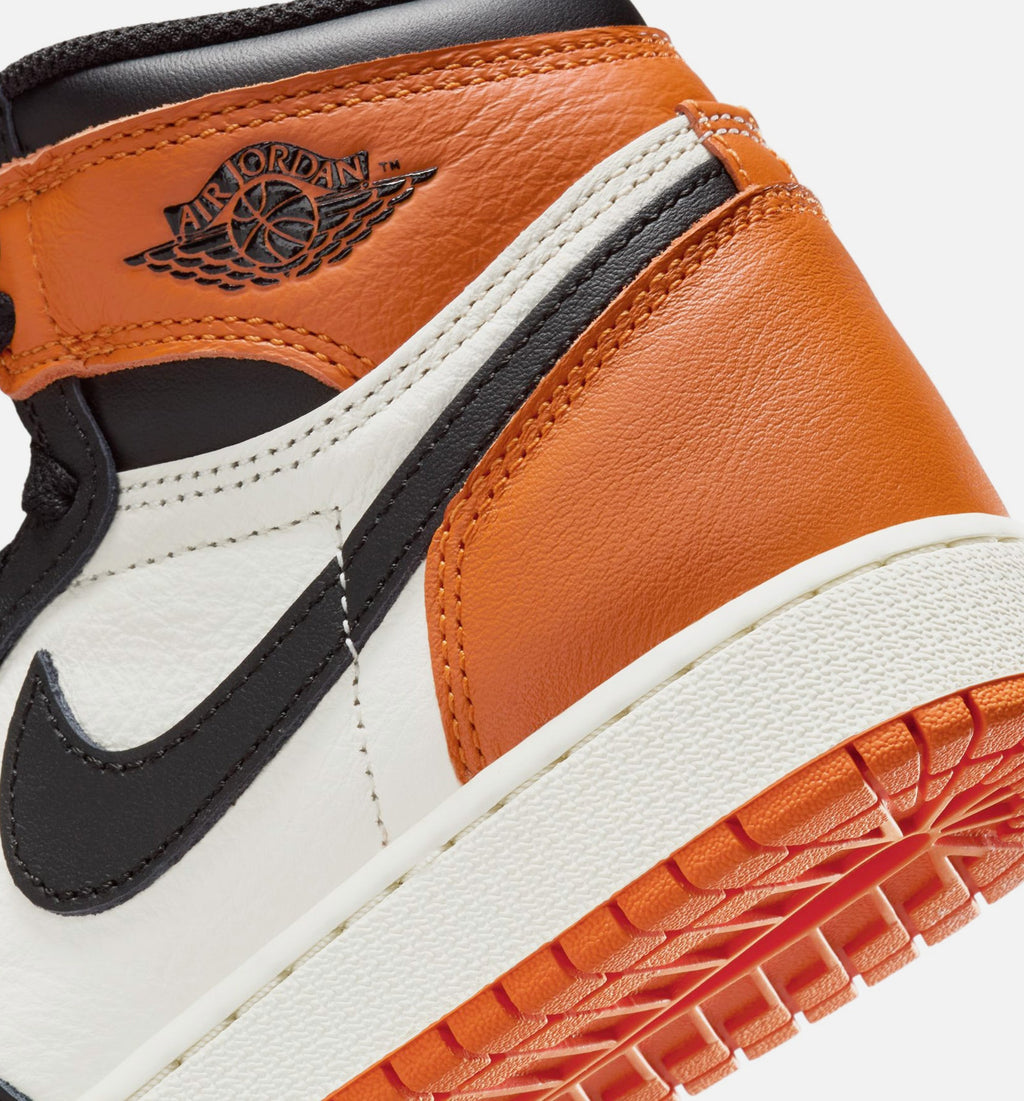 Air Jordan 1 Retro High OG Shattered Backboard Grade School – Black/Black/Sail/Starfish