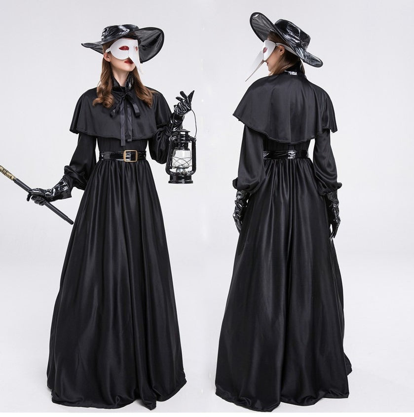 Halloween Men & Women Plague Doctor Cosplay Medieval Couple Party Sets