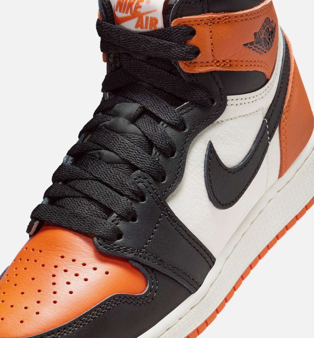 Air Jordan 1 Retro High OG Shattered Backboard Grade School – Black/Black/Sail/Starfish