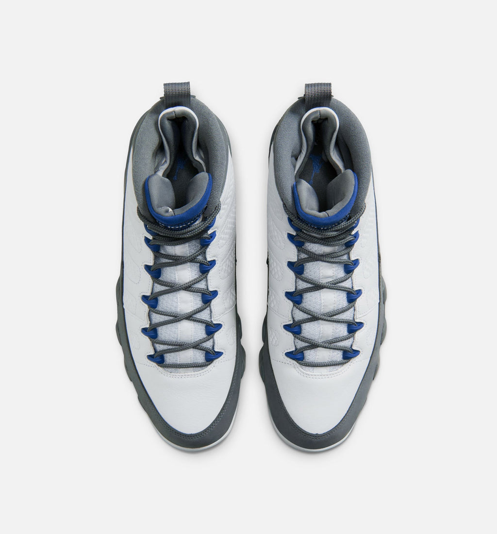 Air Jordan 9 Retro Flint Grey Men's Lifestyle Shoes - White / French Blue / Flint Grey