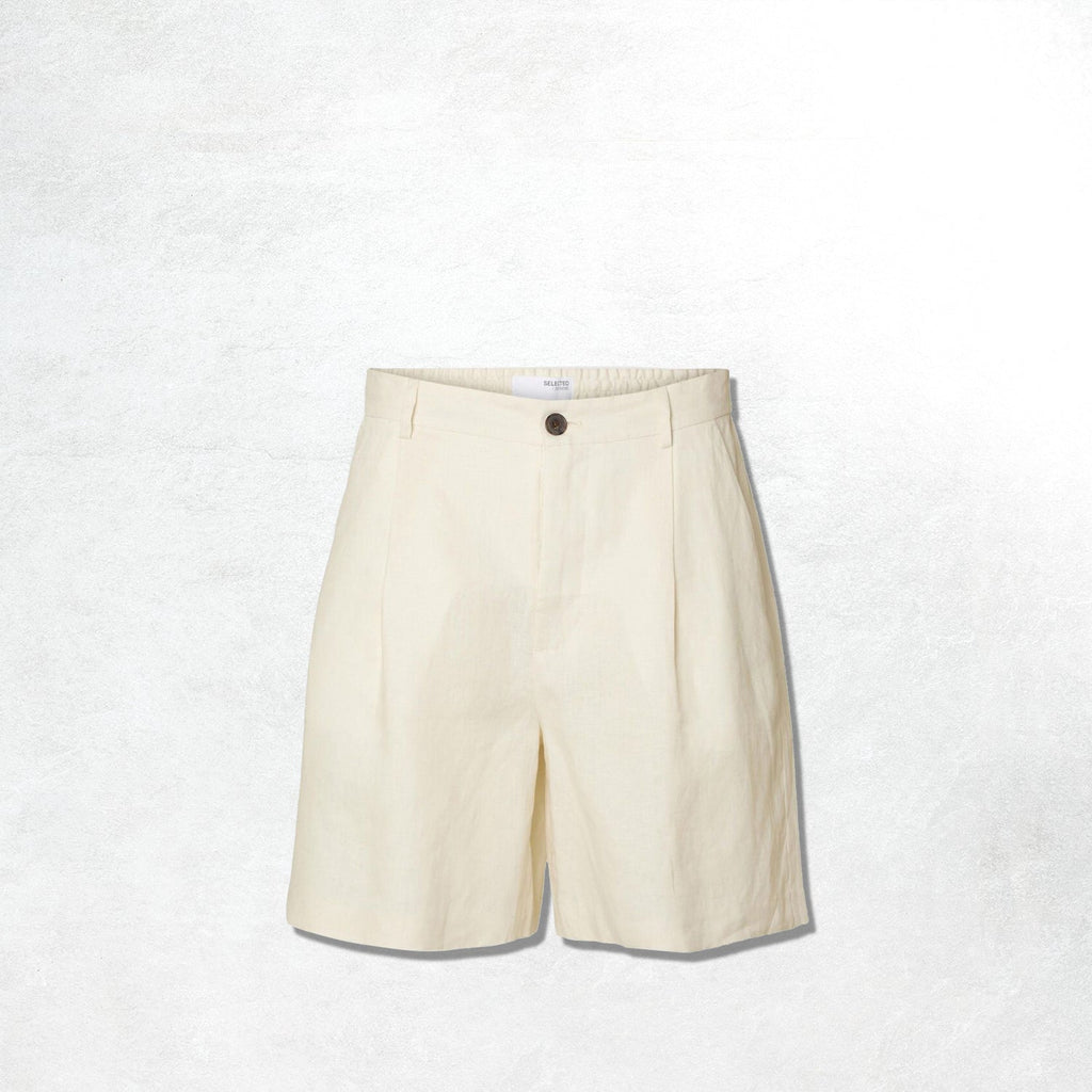 Selected Loose-Wyatt Linen Bermuda Shorts: Egret