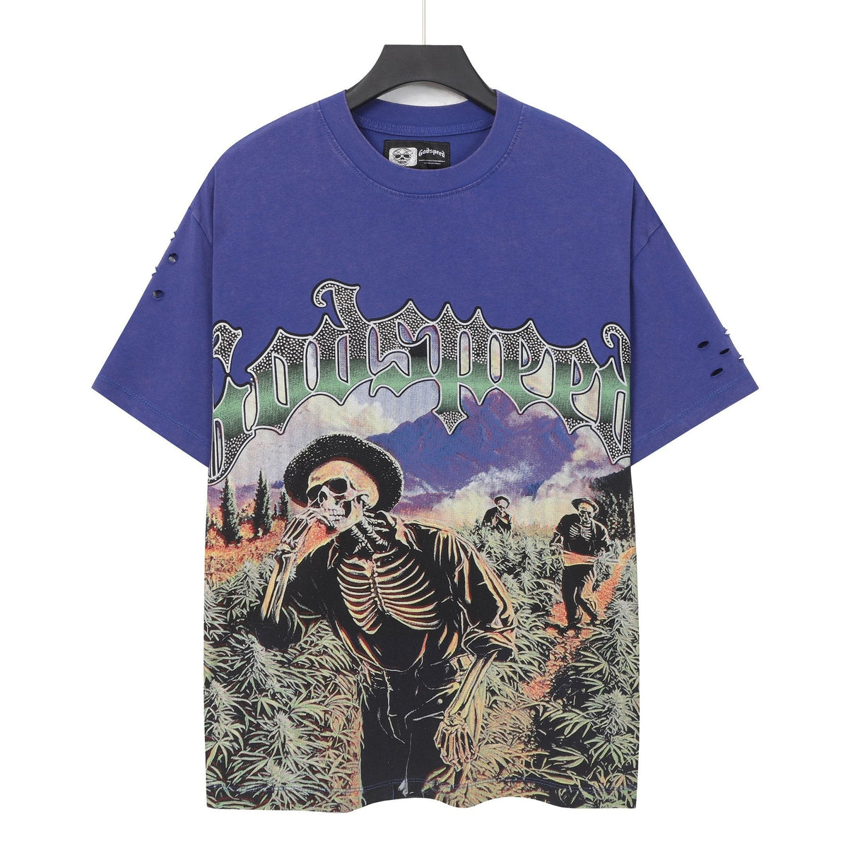 Godspeed Skeleton Landscape Graphic T-Shirt