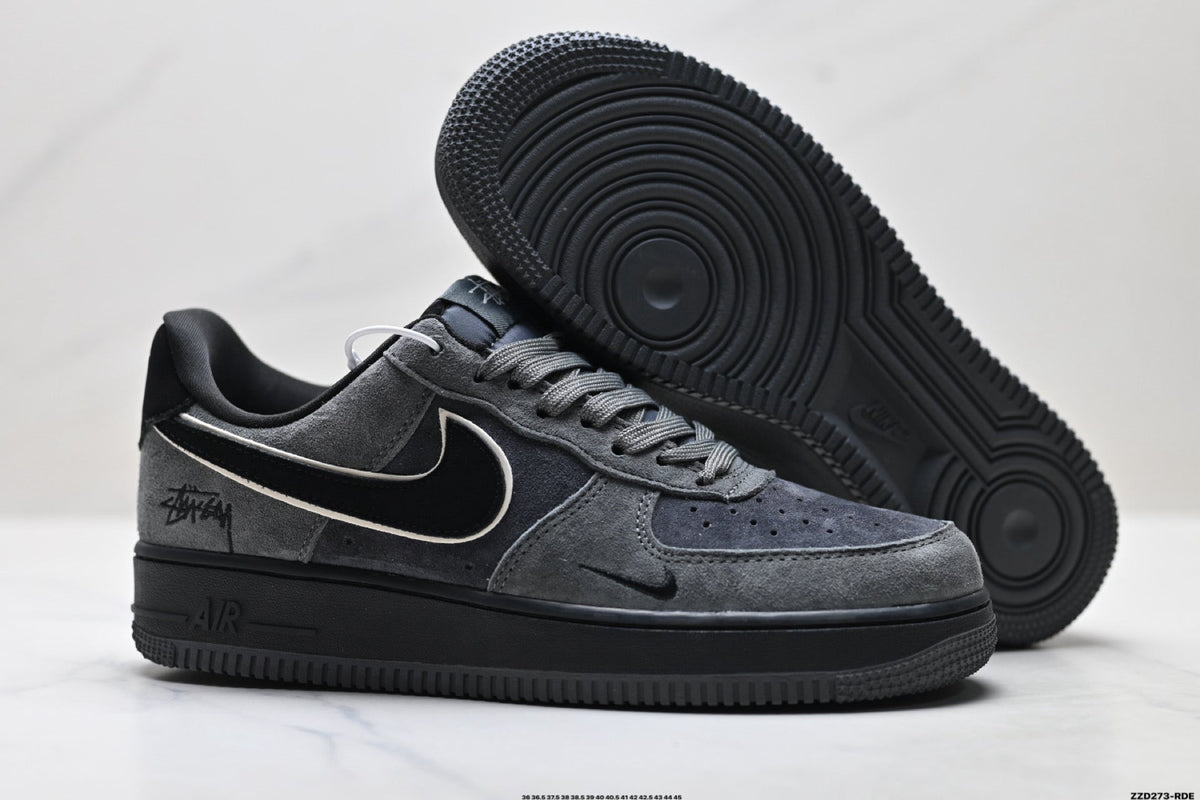Nike Air Force 1 Low Charcoal Black Unisex Sneakers Style 08