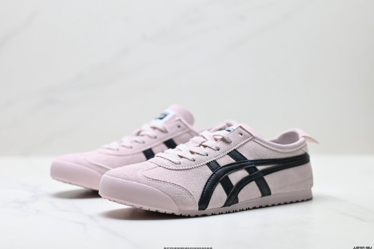 Onitsuka Tiger Retro Low Top Pale Pink Black Unisex Shoes Style 23