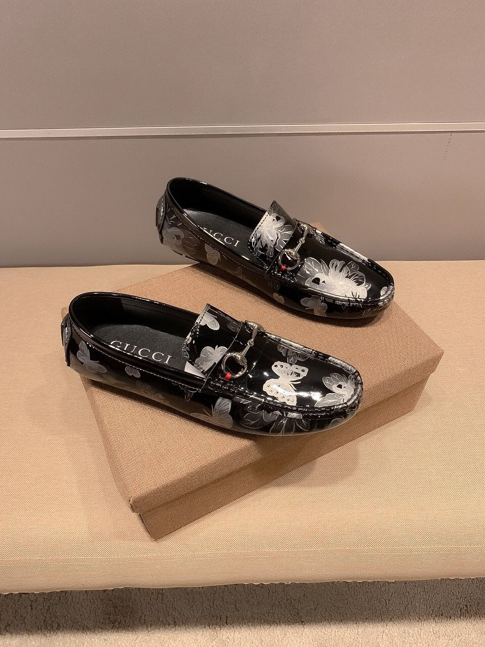 Gucci Butterfly Print Loafers