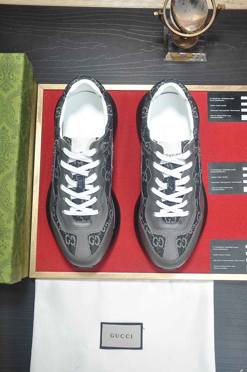 Gucci Black GG Pattern Sneakers