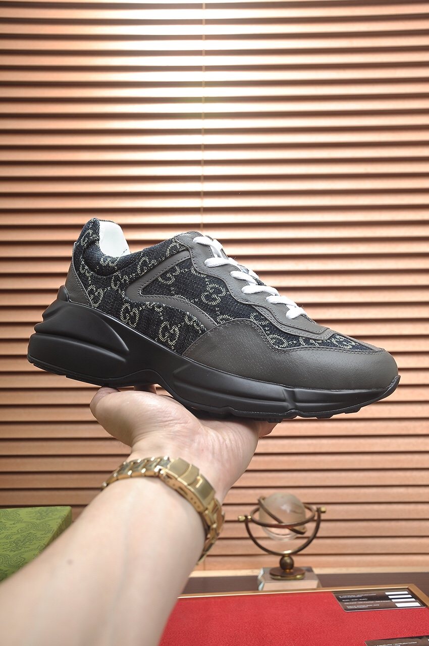 Gucci Black GG Pattern Sneakers