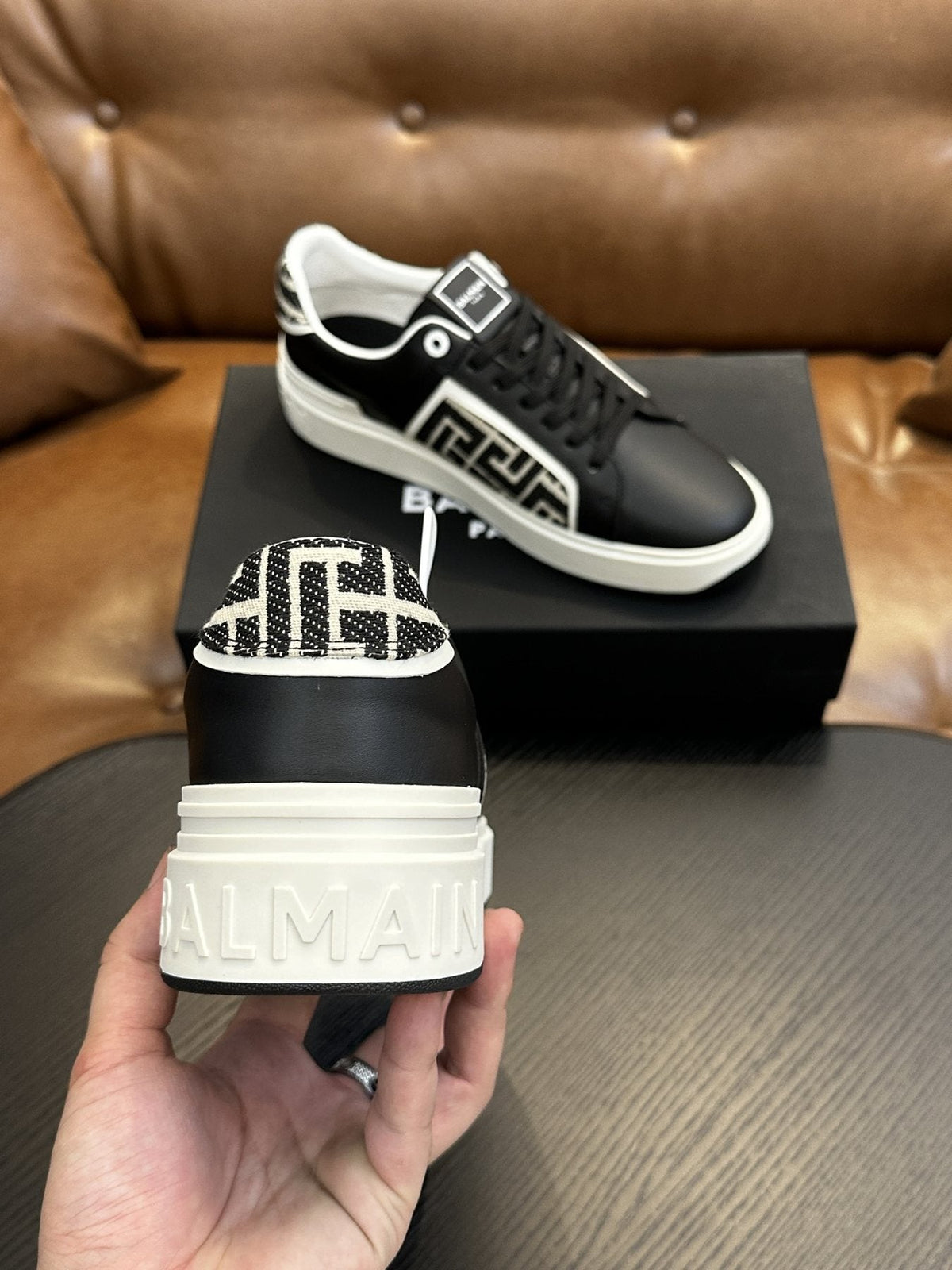Balmain B-Skate Black and White Sneakers