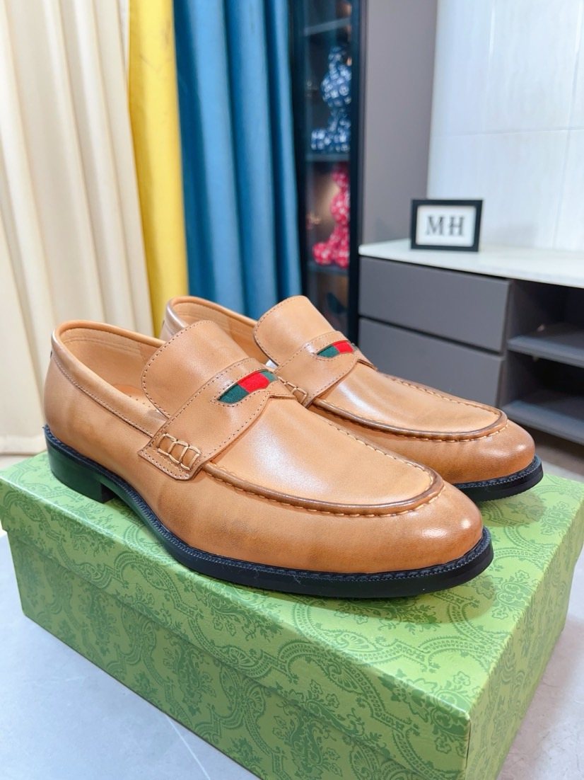 Gucci Web Stripe Loafers - Stacked Heel