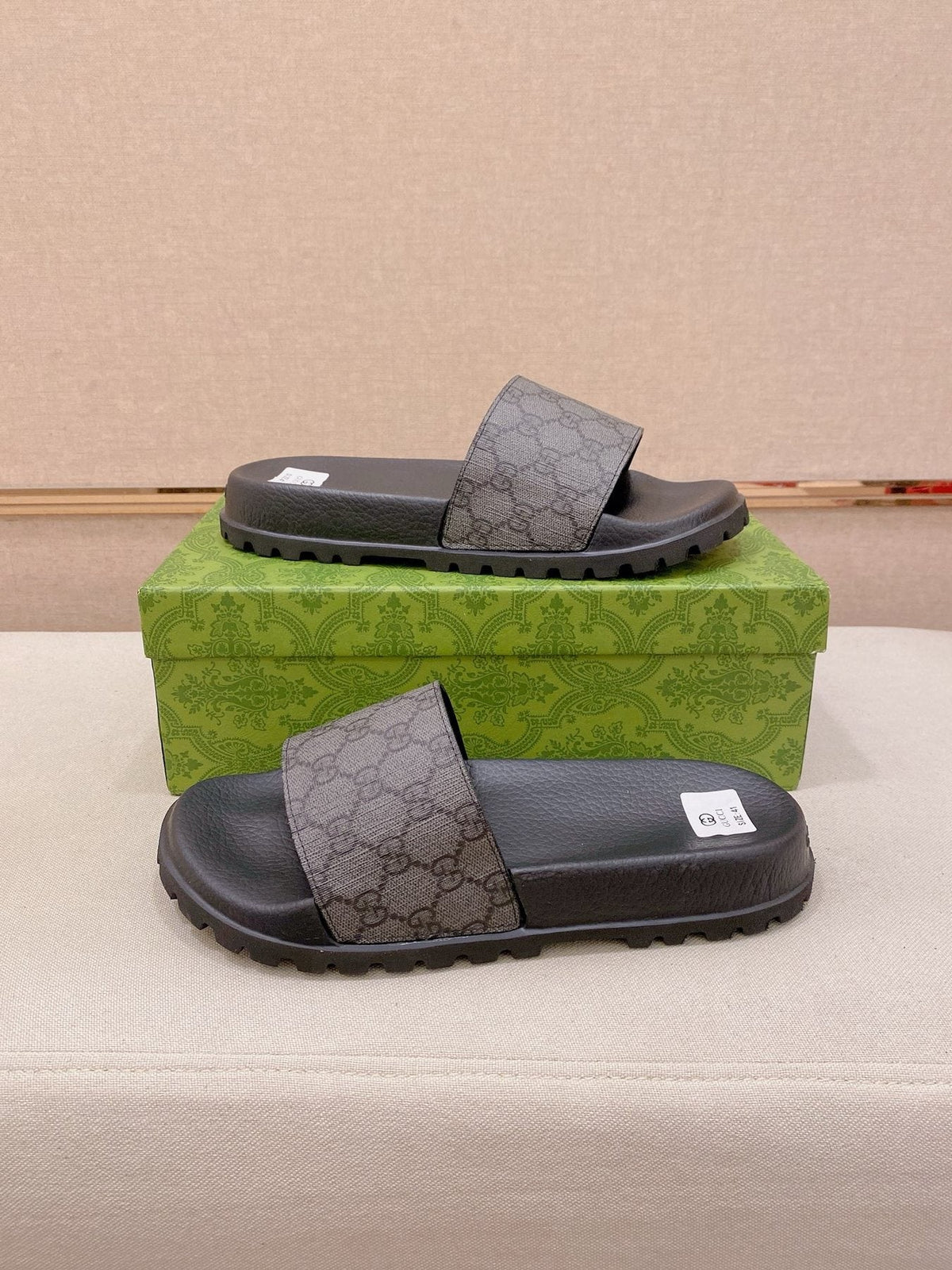 Gucci Graphic Strap Slide Sandals