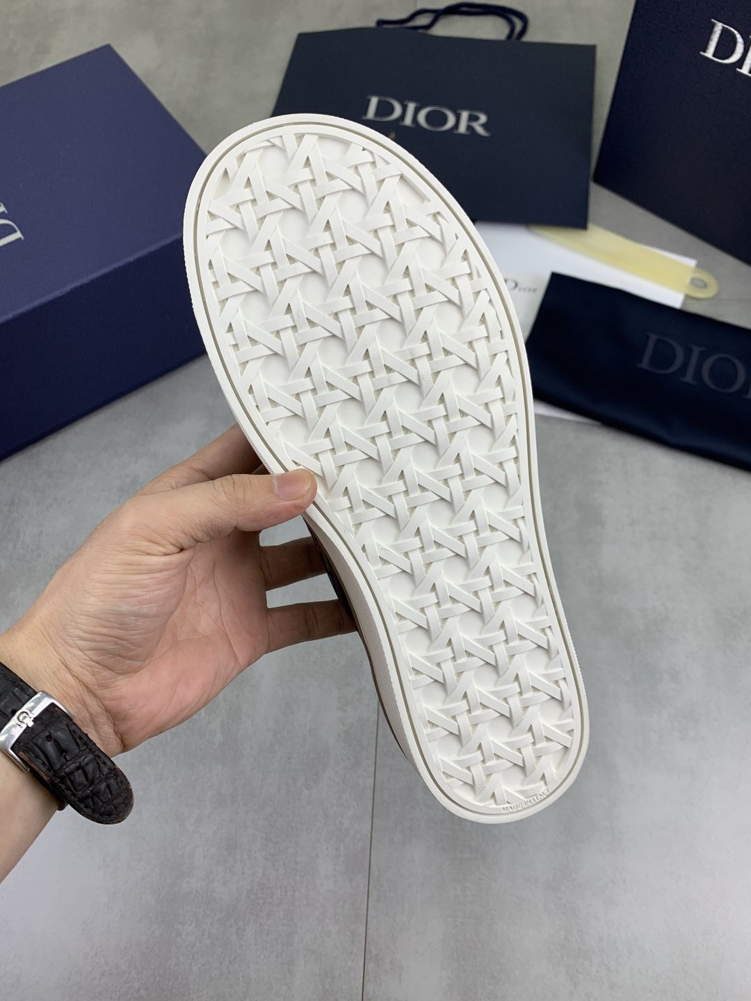 Dior Patterned Canvas Slip-On Sneakers