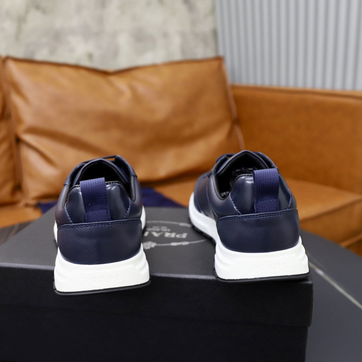 Prada Paneled Lace-Up Sneakers