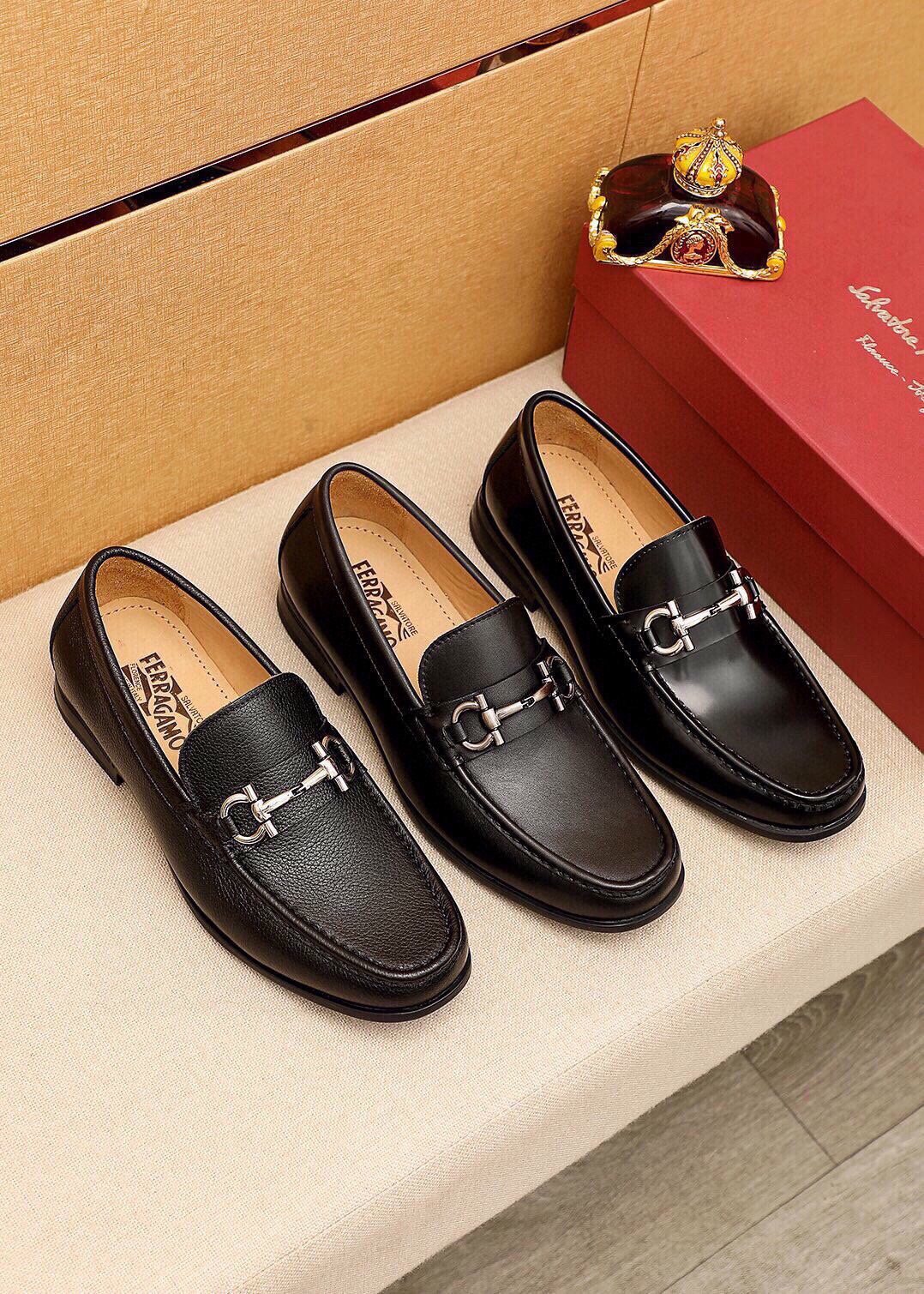 Ferragamo Black Buckle Loafers - Smooth Leather Upper, Leather Lining