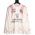 Acne Studios Bow Graphic Football Jersey Long-Sleeve Top - White/Pink