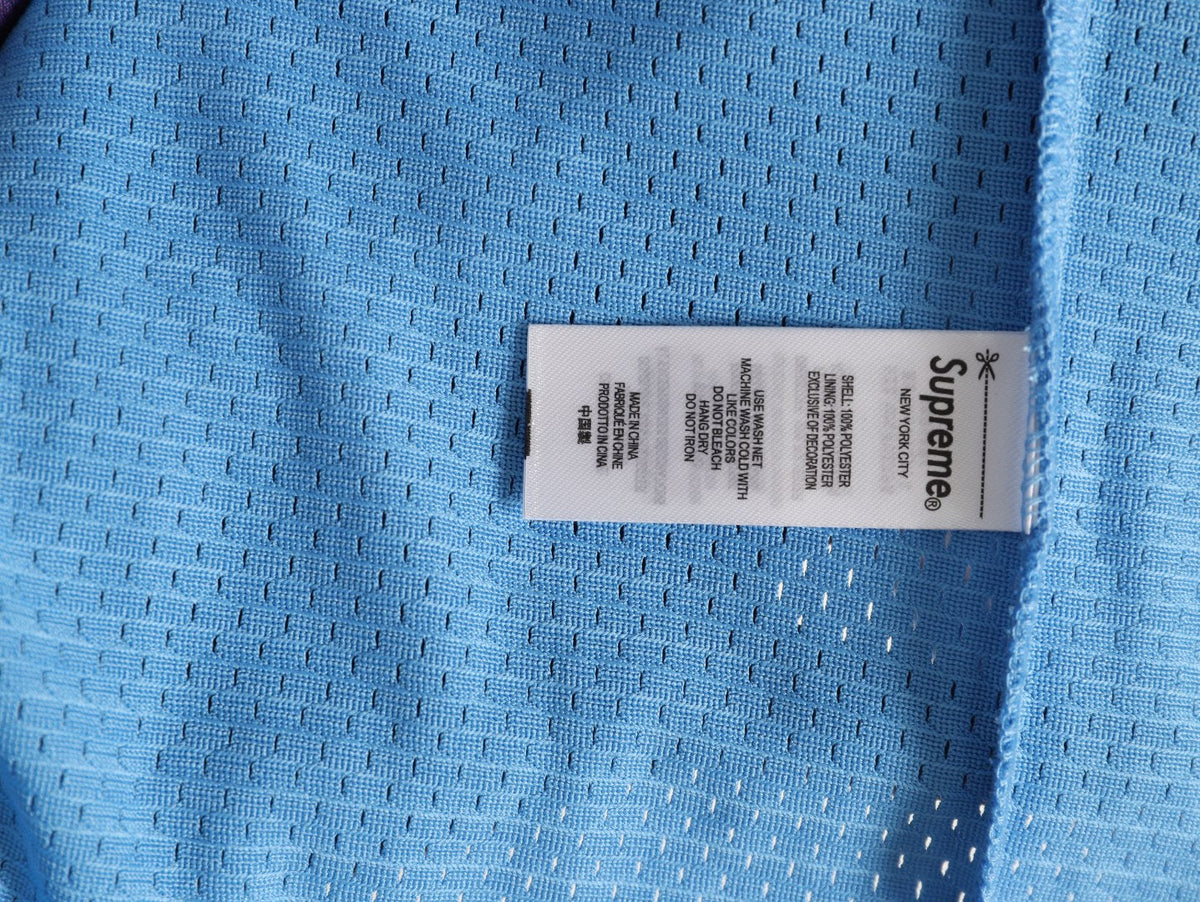 Supreme DJ Screw Graphic V-Neck Football-Style Jersey - Light Blue